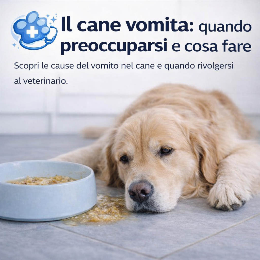 Il cane vomita: quando preoccuparsi e cosa fare